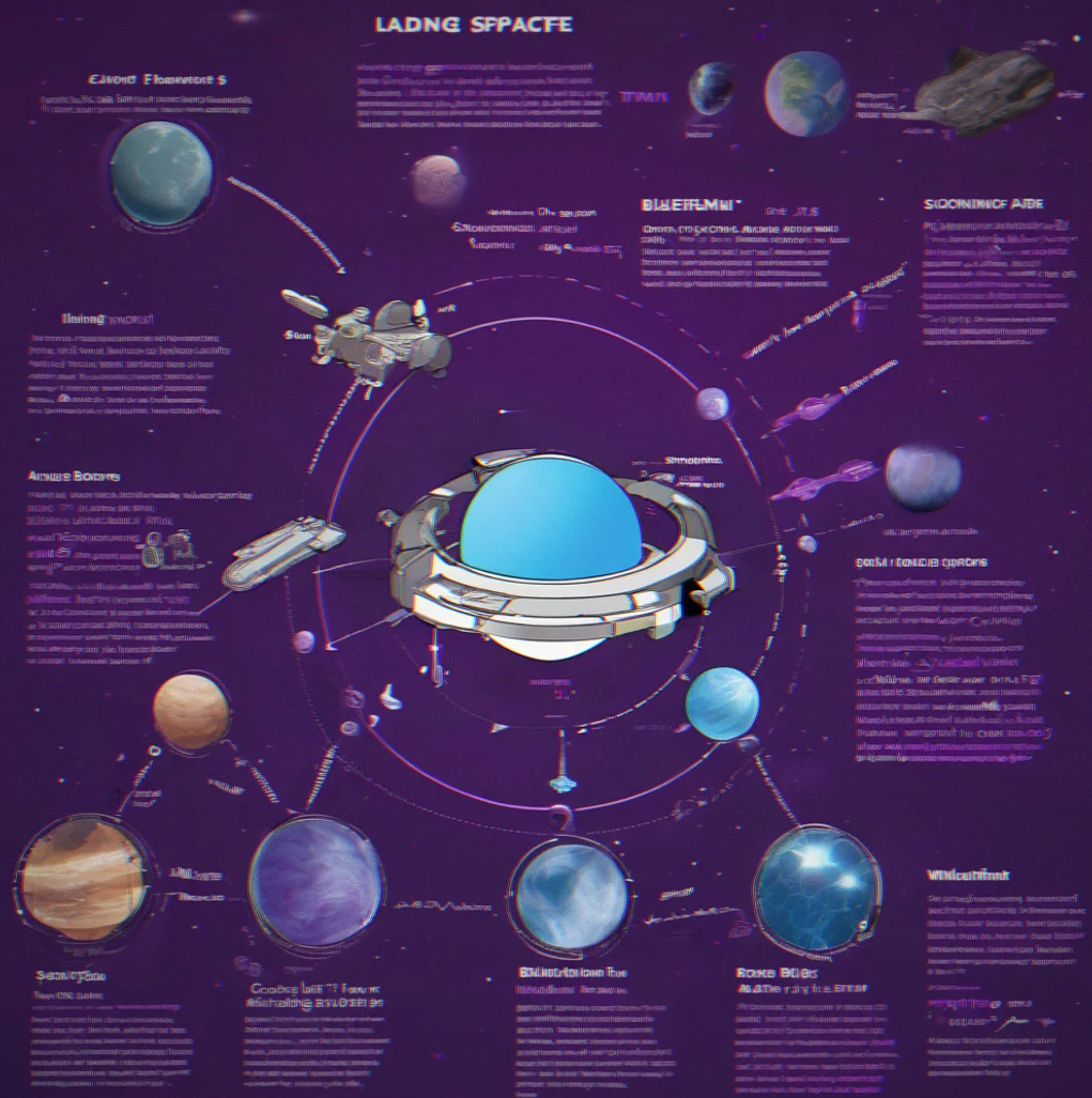 Circular flowchart showing landing, scanning, harvesting, refining, and upgrading cycle with expansion arrows