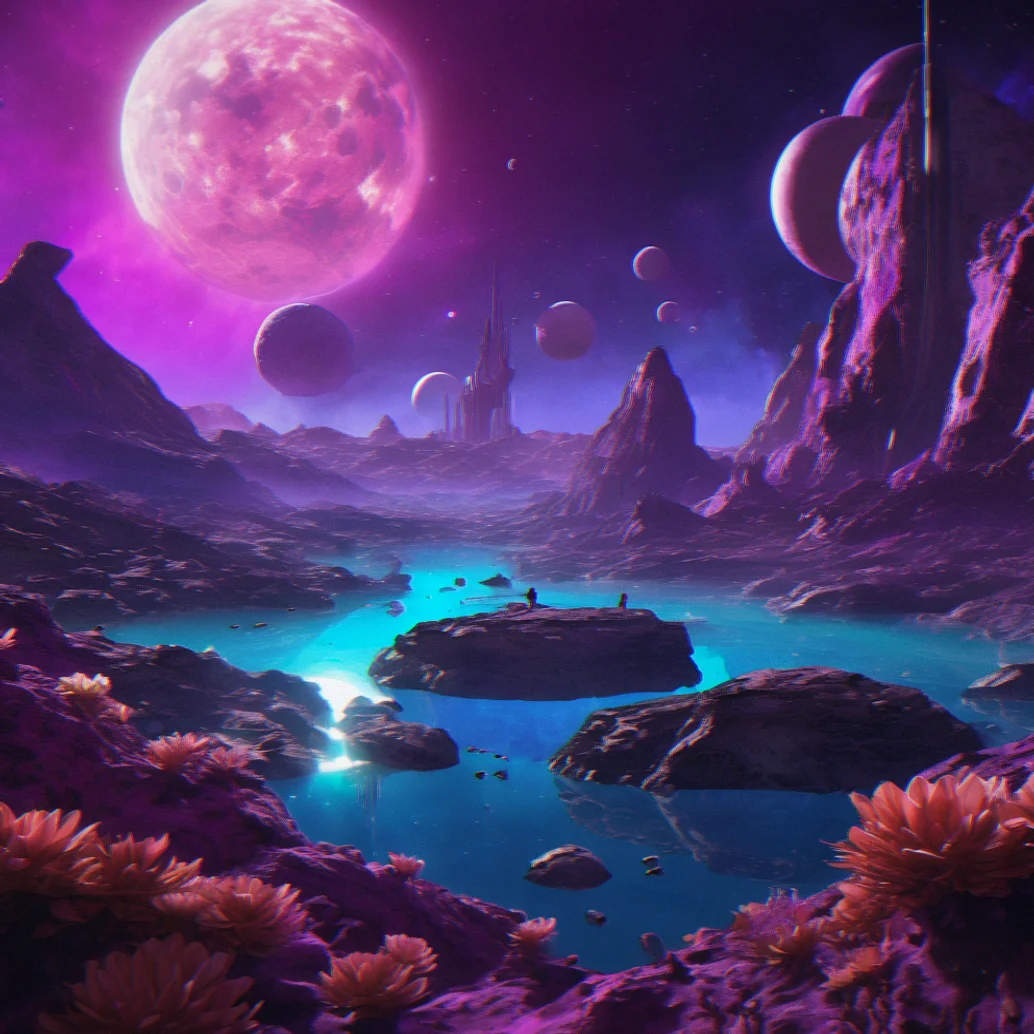 Toxic world with an acidic atmosphere, glowing crystal formations, and corrosive clouds that only upgraded hulls can handle