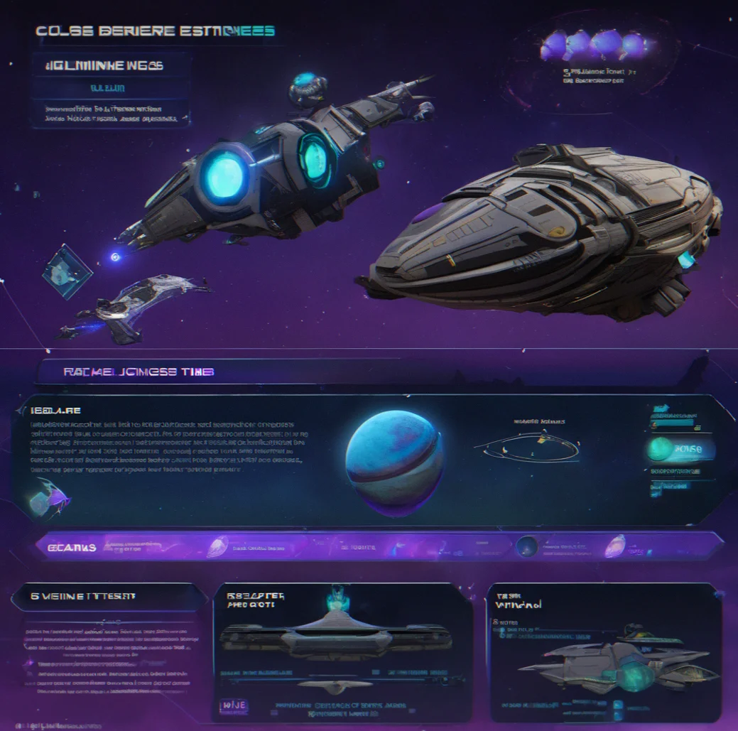 Ship customization menu showing hull, engine, scanner and cargo options you can swap between